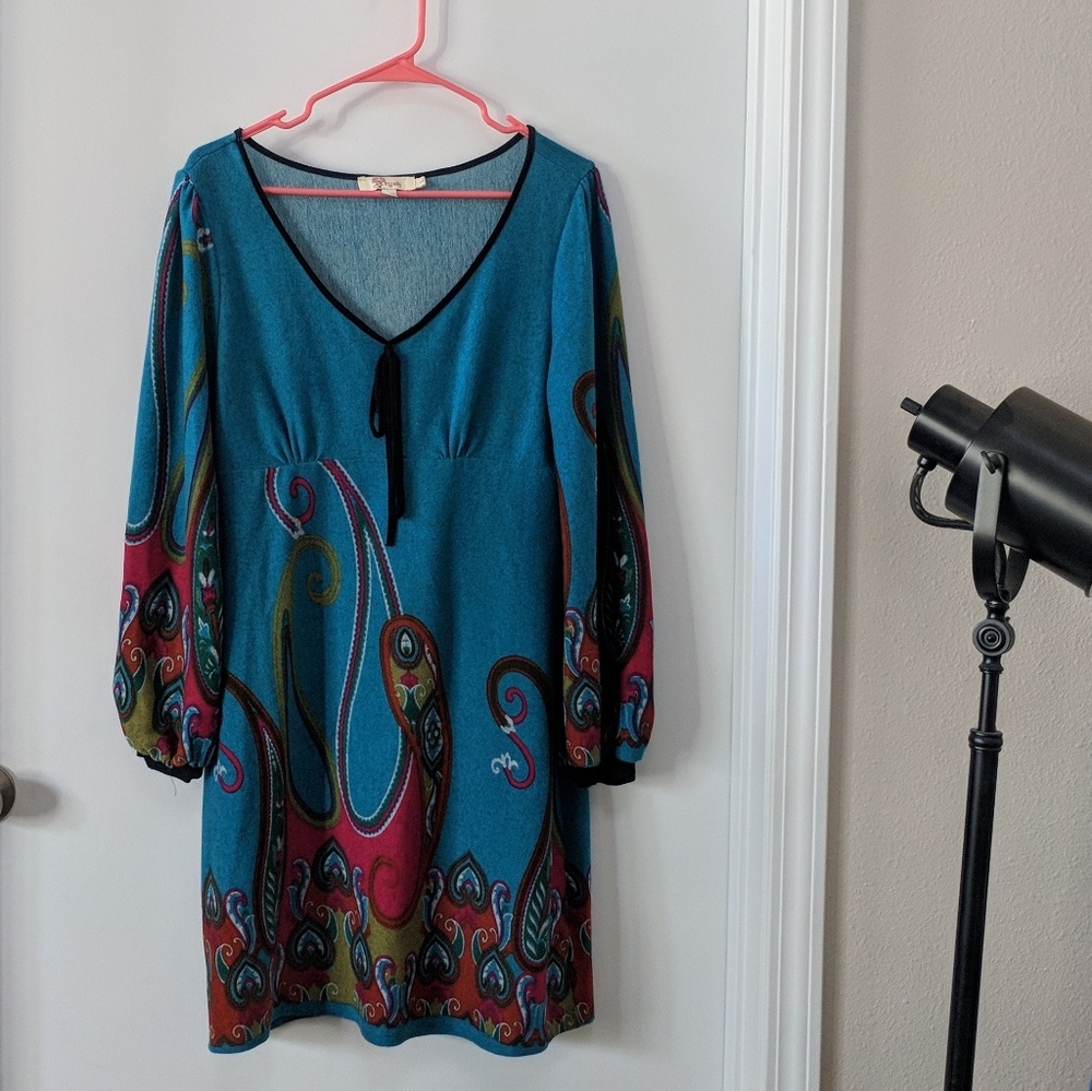 Warm winter dress with fun pattern